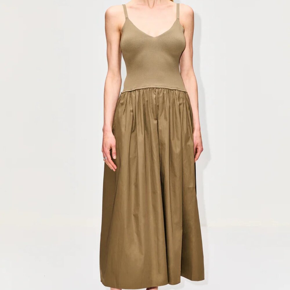 La Ligne Knit Combo Dress with Poplin Skirt - Picture 5 of 8